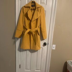 Stylish Women's Mustard Pea Coat